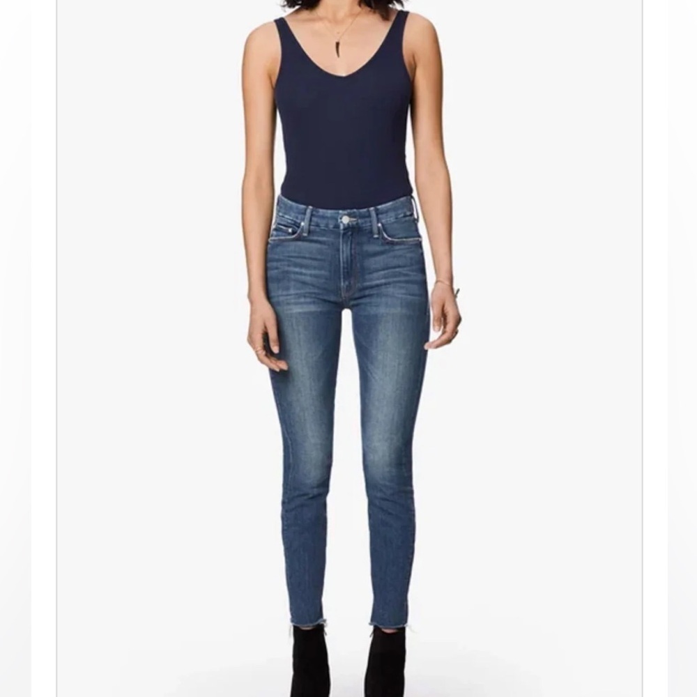 NWT MOTHER The Looker Ankle Fray in Gutter Punk Wash